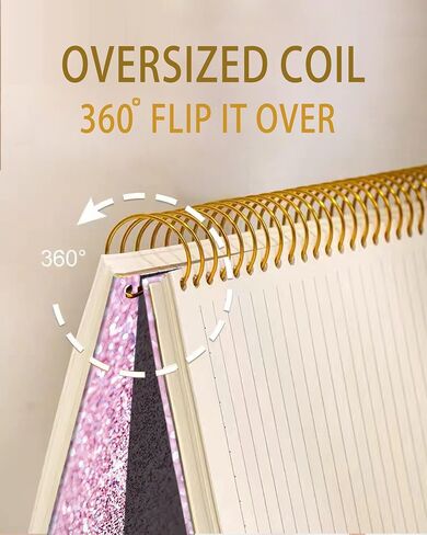 iampanda Spiral Journal Notebook,Strong TwinWire Binding with Premium Paper for Girl Women,Fashion Luxury 60 Sheets A5 College Ruled NotebookJournal,Perfect for School Office Home Gifts,Pink in Kuwait