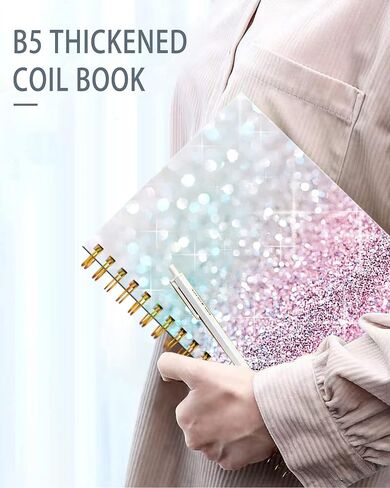 iampanda Spiral Journal Notebook,Strong TwinWire Binding with Premium Paper for Girl Women,Fashion Luxury 60 Sheets A5 College Ruled NotebookJournal,Perfect for School Office Home Gifts,Pink in Kuwait