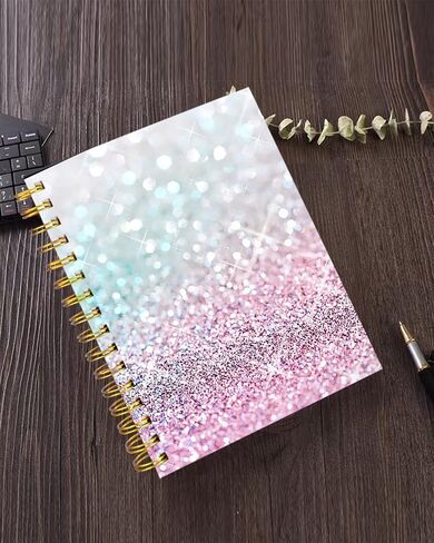 iampanda Spiral Journal Notebook,Strong TwinWire Binding with Premium Paper for Girl Women,Fashion Luxury 60 Sheets A5 College Ruled NotebookJournal,Perfect for School Office Home Gifts,Pink in Kuwait