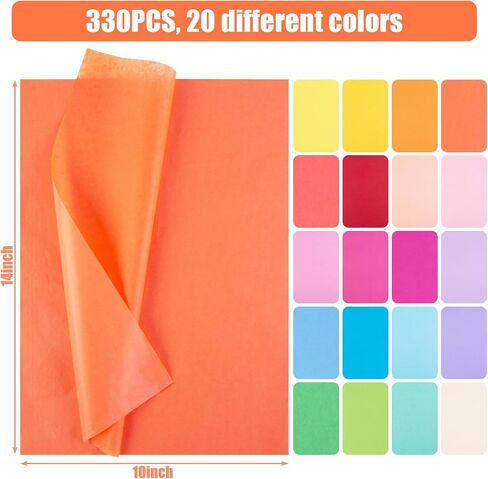 Koogel 330 Sheets Orange Tissue Paper, Fall Colored Tissue Paper Bulk 14 x 10 Inch Gift Wrapping Paper for DIY Crafts Thanksgiving Autumn Gift in Kuwait