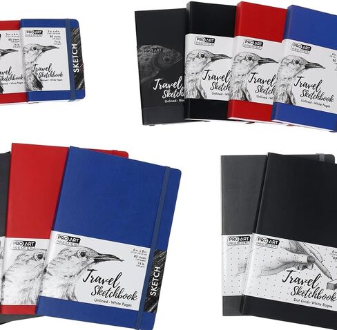 كتاب رسم احترافي للسفر مقاس 6 × 4 بوصة أبيض 74 رطل أسود 80 ورقة، كتاب رسم، دفتر رسم، لوحة رسم، لوحة رسم، ورق رسم، كتاب فني، كتاب رسم، ورق فني، دفتر رسم للرسم in Kuwait