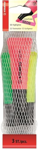 Highlighter - STABILO NEON - Pack of 3 - Yellow, Green, Pink in Saudi Arabia