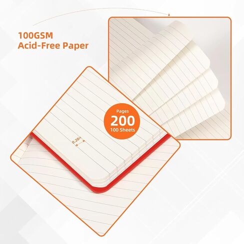 BOSSAND Lined Journal Notebooks, 6 Pack A5 Journals for Writing, 200 Pages 100 GSM Thick Classic Ruled Paper, Hardcover, 8.25 inches x 5.75 inches, 6 Colors in Saudi Arabia