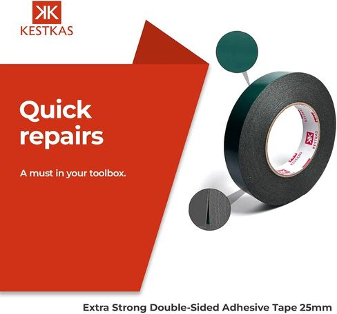 شريط إسفنجي مزدوج الجوانب من KESTKAS مقاس 2 بوصة × 33 قدم (عبوة 2) شريط مزدوج الجوانب شديد التحمل - شريط تثبيت مزدوج الجوانب - شريط مزدوج الجوانب عالي التحمل، شريط مزدوج الجوانب، شريط قوي مزدوج الجوانب شديد التحمل. in Saudi Arabia