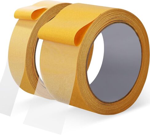 Clear Double Sided Tape Heavy Duty 2 Rolls Set (1" x 82ft & 2" x 82ft) Two Sides Strong Mounting Adhesive Tape for Rug Fixed Crafts Arts Fixed Clothes Gift Wrap Woodworking in Saudi Arabia