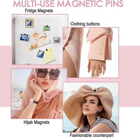 Generic 6 Pairs No-Snag Hijab Magnetic Pins | Multi-Use Premium Hijab Magnets | Elegant Matte Style, Black, White, Brown in Saudi Arabia