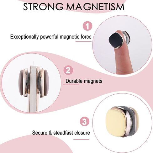 Generic 6 Pairs No-Snag Hijab Magnetic Pins | Multi-Use Premium Hijab Magnets | Elegant Matte Style, Black, White, Brown in Saudi Arabia