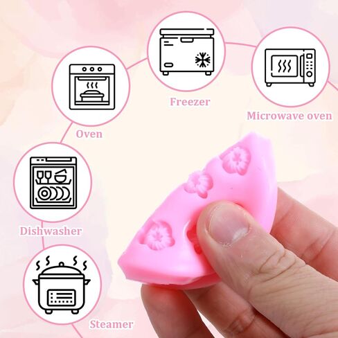 5Pcs Small Flower Candy Molds Silicone Mini Chocolate Molds Flower Fondant Molds, Small Rose Flower Mold Polymer Clay Molds Wax Melt Molds Resin Mold for Baking Soap Ice Cube Wax Melt Cake Decorating in Saudi Arabia