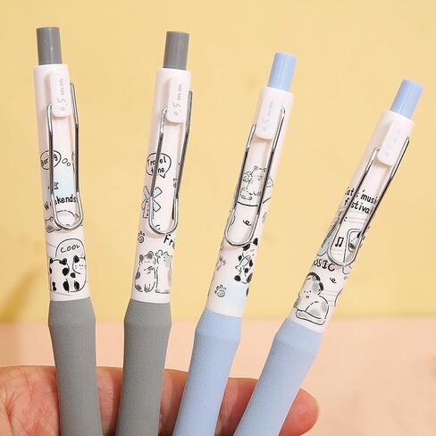 4 Pcs Cute Cat Retractable Pens Soft Grip Gel Pens Black Ink Pens 0.5mm Fine Point Smooth Writing Pens Office School Supplies Women Girls Boys Men (4Pcs Cat) in Saudi Arabia