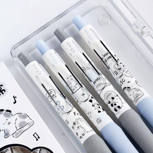 4 Pcs Cute Cat Retractable Pens Soft Grip Gel Pens Black Ink Pens 0.5mm Fine Point Smooth Writing Pens Office School Supplies Women Girls Boys Men (4Pcs Cat) in Saudi Arabia