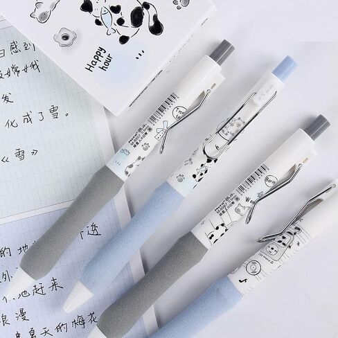 4 Pcs Cute Cat Retractable Pens Soft Grip Gel Pens Black Ink Pens 0.5mm Fine Point Smooth Writing Pens Office School Supplies Women Girls Boys Men (4Pcs Cat) in Saudi Arabia