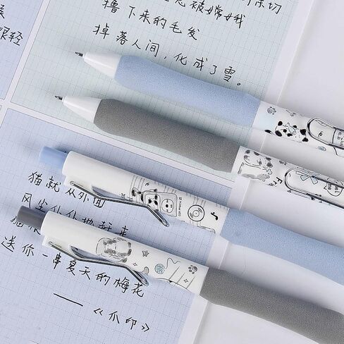 4 Pcs Cute Cat Retractable Pens Soft Grip Gel Pens Black Ink Pens 0.5mm Fine Point Smooth Writing Pens Office School Supplies Women Girls Boys Men (4Pcs Cat) in Saudi Arabia