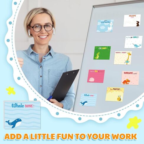 Gueevin 12 Pcs Cute Teacher Animal Pun Sticky Note Pads Teacher Notepad 600 Sheets 3 x 4 Inch Memo Notepads for Teacher Appreciation Sticky Notes for School Office Supplies (Light Color,Cute) in Saudi Arabia