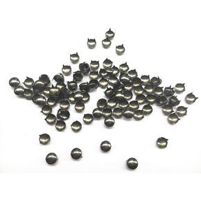 100 Pcs Round Dome Studs Metal Claw Beads Nailhead Punk Rivets with Spikes (Gun Metal/Black, 9 Mm)