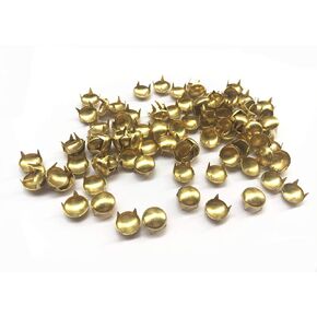 100 Pcs Round Dome Studs Metal Claw Beads Nailhead Punk Rivets with Spikes (Gun Metal/Black, 9 Mm)