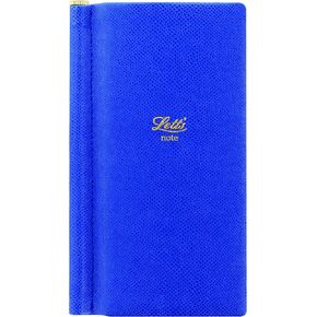 Lett's Note Legacy Collection Slim Pocket Size Notebook with Gold Pen, Ruled, 240 Pages, Cream Paper, 5.75" x 2.75", Blue (B090006)