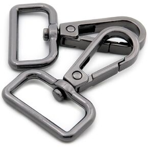 Metal Snap Hooks, 10 PCS Push Gate Swivel Lobster Claw Clasp Purse Hardware (Silver,1")
