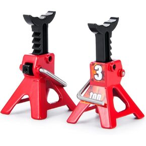 1/24 Scale Realistic Metal Adjustable Jack Stands for Axial SCX24 AX24 TRX4M FCX24 RC Crawler Truck Body Accessories 2pcs - Black
