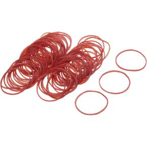 MECCANIXITY 100 Pack Rubber Band Stretchable Rubber Elastic Band Red 32mm x 1mm Hair Rubber Bands for Home Office