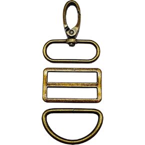 15pcs Swivel Snaps Hooks with D Rings and Tri-Glides Slide Buckles for Purse Bag Straps Making Dog Collars Hardware