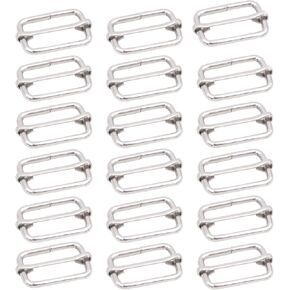 KINJOEK 100 Pieces 1 Inch 25mm Tri-Glide Slide Buckles, Adjustable Metal Webbing Strap Buckle Fasteners for Backpack, Dog Collars, Purses and Bags Making, Silver