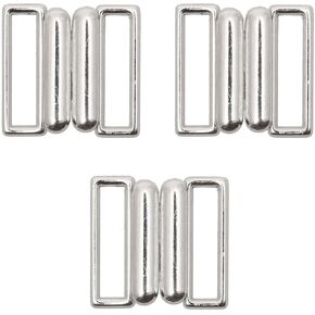 3 pieces Bikini Fastene Metal Bikini Clasp silvery Bikini Bra Closure Underwear buckle (Regular)