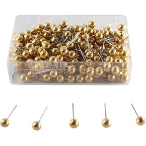 Lilaly 300 Pcs Gold Push Pins Map Pins Stylish and Practical Small Pins for Wall Cork Board Pin Board