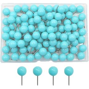 100 Pcs Round Head Push Pins Map Tacks Map Marking Pins Thumbtacks Decorative Pushpins Thumb Tacks for Bulletin Board Cork Board Pink