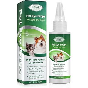 Dog Eye Drops, Eye Cleaner for Dogs & Cats Supports Eyes Infection Relief, Redness & Allergy Eyes Relief, Remove Tear Stain & Eye Debris - Pet Eye Gentle Care Supplement Cats Drops for Eyes - 2 fl oz…
