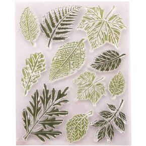 Different Type Leaves Clear Stamps for Card Making and Journaling, Maple Palm Leaves Transparent Silicone Stamps for Scrapbooking Album Journals Paper Crafts Decoration-A1479