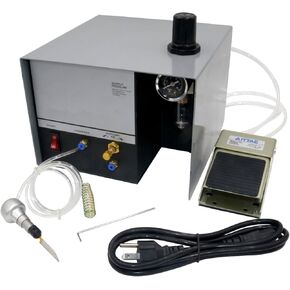 HIPOGT Jewelry Pneumatic Engraving Machine Single-Head 1400 RPM Adjustable Speed Pneumatic Hand Engraving Machines 60Hz 80W Pneumatic Graver Handpiece for Jewelry, Crafts and Wrought Iron