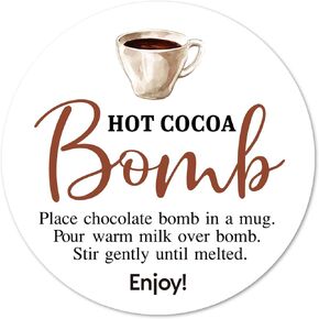Hot Cocoa Bomb Stickers, 40-Pack 2inch All Occasion Hot Cocoa Bomb Sticker Labels