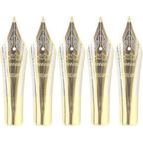 Gullor 5PCS Fountain Pen Nibs Fit Jinhao 159/450/750, Gold, Bent Nib