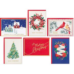 Hallmark Boxed Christmas Cards Assortment, Cardinals and Snowy Barn (40 Cards and Envelopes)