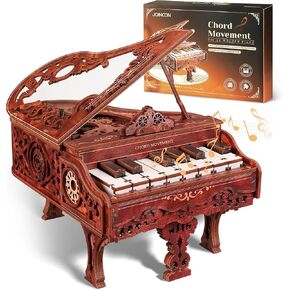 3D Wood Keyboard Piano Model Kit, Playable 3D Wooden Puzzle Digital Piano, Interactive Home Décor 3D Puzzle for Adults and Kids