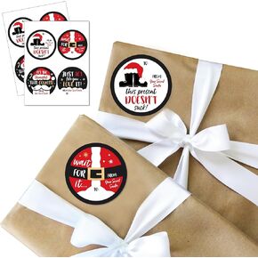 Big Dot of Happiness Jolly Santa Claus - Large Christmas Sticker Gift Tags - from Santa Stickers Gift Stickers - Set of 8