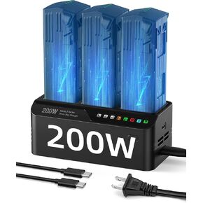 200W Mavic 3 Pro Battery Charging Hub, Mavic 3 Fast Charger for DJI Mavic 3/Pro/Classic/Cine/Pro Cine/Enterprise/Thermal Drone, Controller, Hub/Car Charger (3.5X Fast, Charge 3 Batteries: 1hr)