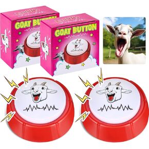 2 Pack Screaming Button with Gift Box Screaming Desk Toys Goat Talking Button Screaming Desk Toy Goat Button with a Funny Goat Scream Novelty Gifts for Men and Women