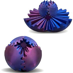 3D Printed Gear Spin Ball，Fidget Spinner Stress Sphere，Montessori Sensory Gear Cube Ball for Adults Kids Stress Anxiety Relaxing Autistic Desk Toy（Planet Violet）