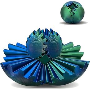 3D Printed Gear Spin Ball，Fidget Spinner Stress Sphere，Montessori Sensory Gear Cube Ball for Adults Kids Stress Anxiety Relaxing Autistic Desk Toy（Planet Violet）