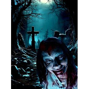 cupmod Halloween Diamond Art Kit,Horror Movie Diamond Art Painting for Adults,5D DIY Crystal Gem Art Kits for Adults Craft Kits for Home Wall Decor 12x16inch