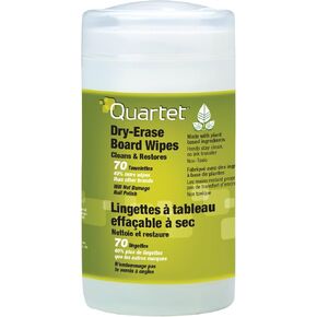 Quartet Dry Erase Cleaning Wipes, 70 Sheets, Non-Toxic Disposable Whiteboard Wipes, Low-Odor (52-180032Q),70 Wipes