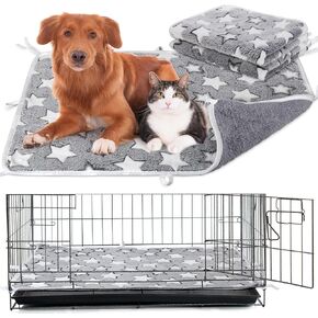 2 Pack Dog Crate Mat with Rope Waterproof Dog Pee Pads Washable Training Pads for Dogs Reusable Puppy Pads Dog Whelping Mat for Crate Playpen(30'' X 19'')