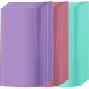 Pastel Purple, Green and Pink Permanent Vinyl for Cricut Joy. Adhesive Vinyl [12 Pack, 5.5x12 Inch].Pastel Vinyl Permanent Vinyl for Cricut Machine.