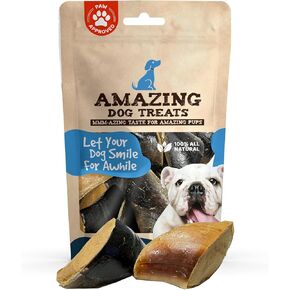 Amazing Dog Treats Bacon & Cheese Stuffed Cow Hooves (5 Count) - Filled Cow Hooves - Cheese Filled Bones for Dogs - Cow Hooves for Dogs…
