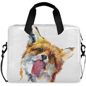 ALAZA Cute Fox Watercolor Animal Laptop Case Bag Sleeve Portable Crossbody Messenger Briefcase w/Strap Handle, 13 14 15.6 inch