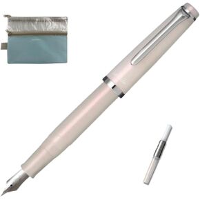 Sailor Fountain Pen (Fine) Lecoule Power Stone Color with converter ＆ W zipper case(Japan Import) (Morion)