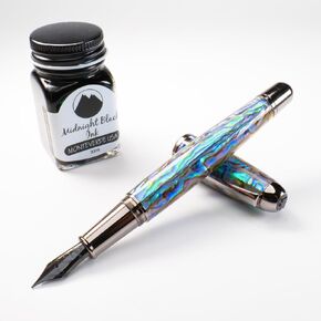Monteverde USA Super Mega Abalone Limited Edition 999 Fountain Pen Gift set (Gunmetal) Fine Nib, Black Ink- Luxury Pen for Men & Women, Great Gift!
