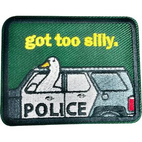 Got Too Silly Patch 3 Inches Iron On/Sew On Embroidered Applique Patch, Embroidery Fabric Patches for Clothes Backpacks Hats, Embroidered Patch, Funny Goose DIY Accessories, Gifts for Friends Coworker