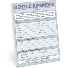 Knock Knock Gentle Reminder Note Pad, Funny Office Notepads & Checklist Nifty Notes (Pastel), 4 x 5.25-inches